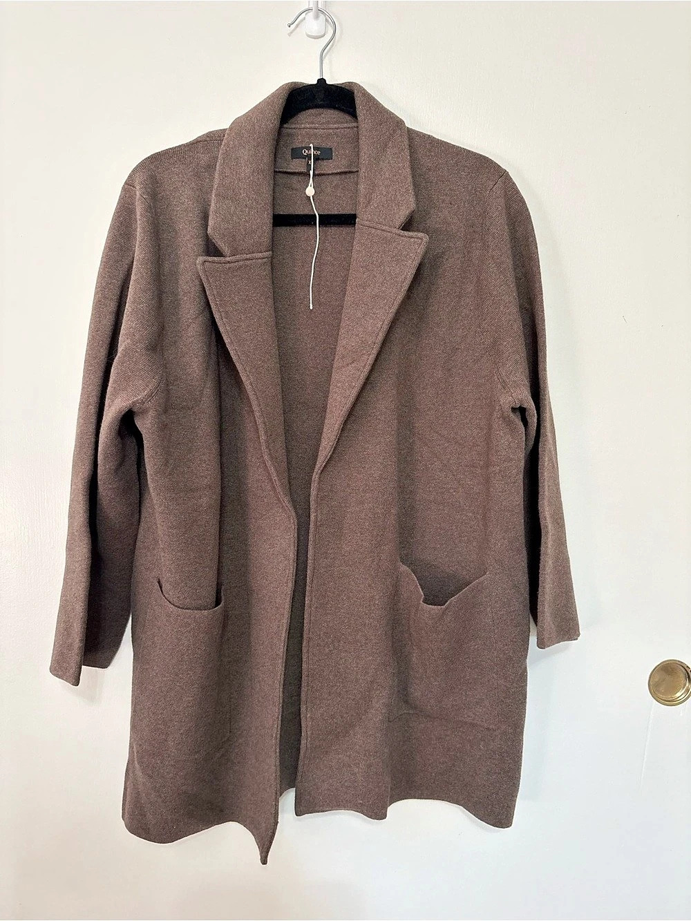 Quince 100% Organic Cotton Knit Blazer Brown Organic Cotton Knit Blazer Size XL